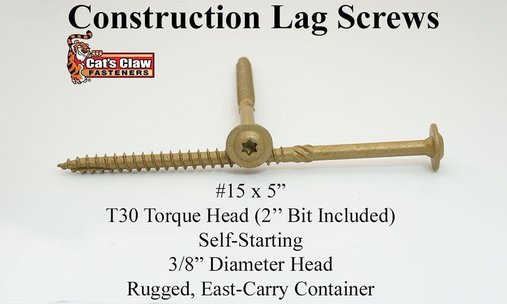 cats claw fasteners construction lag screw