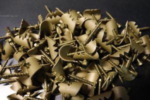 Pile of cats claw fasteners, the toughest fencing staple